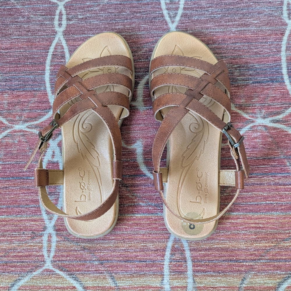 b.o.c. Tan Strappy Sandals